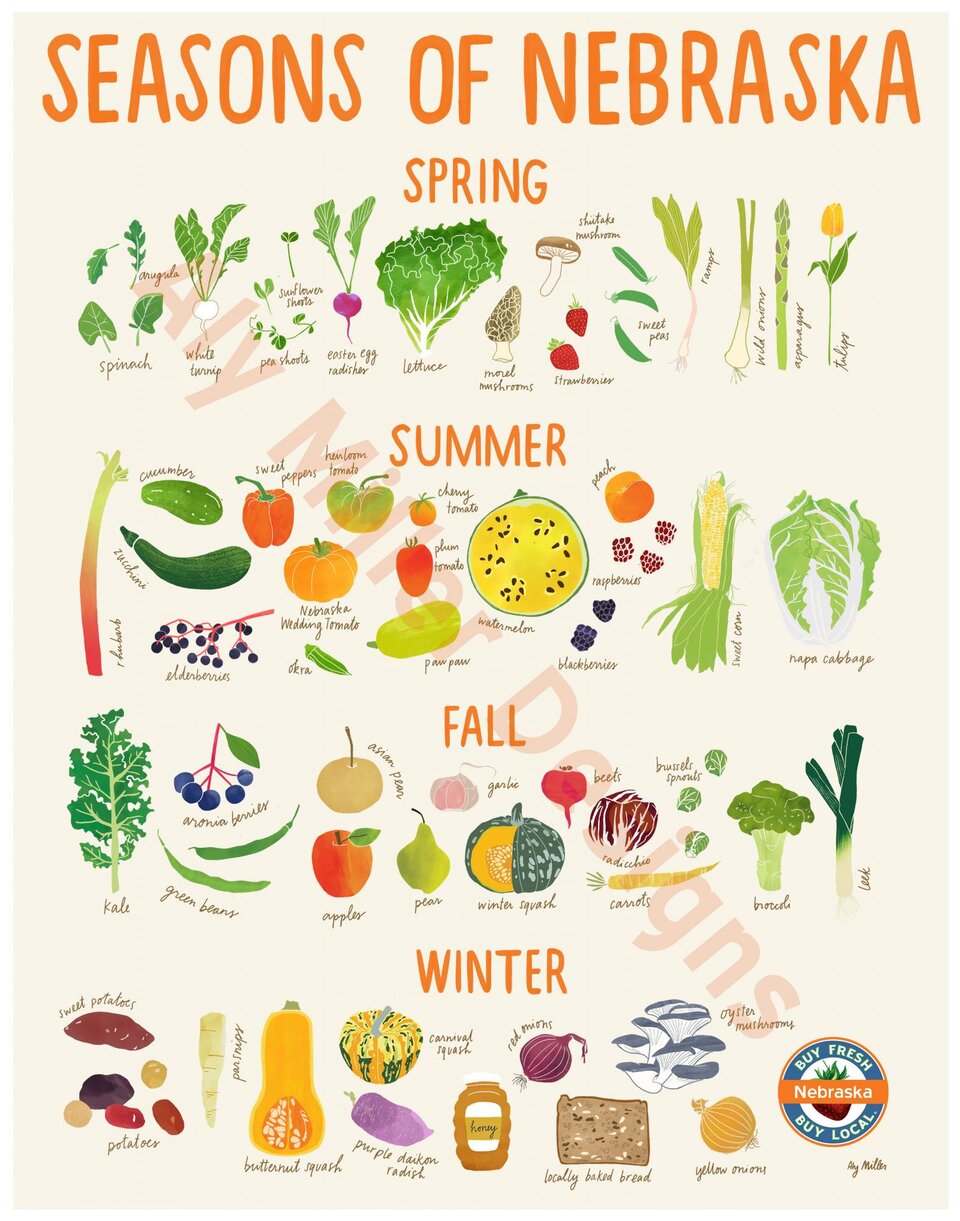 Seasons of Nebraska Print - Wordmarked
